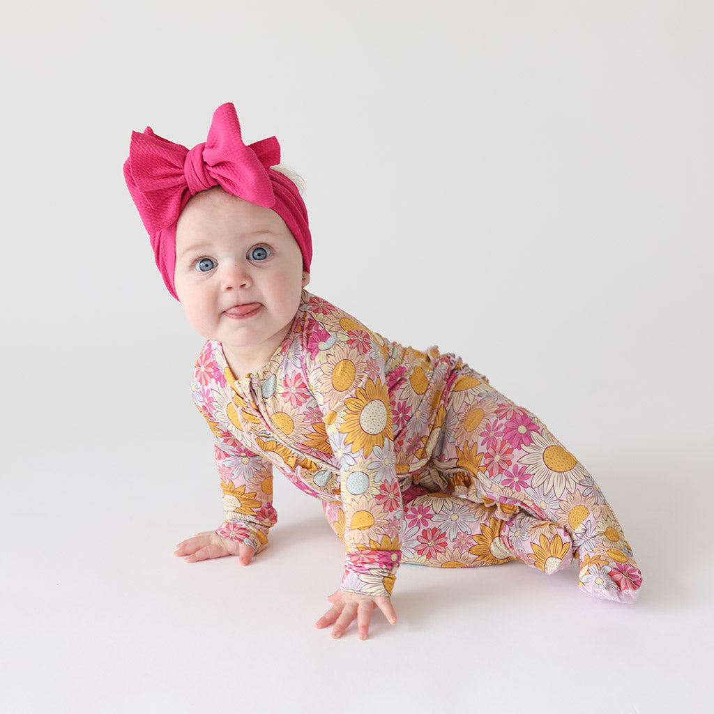 Footie Ruffled Zippered One Piece  | Rosalinda