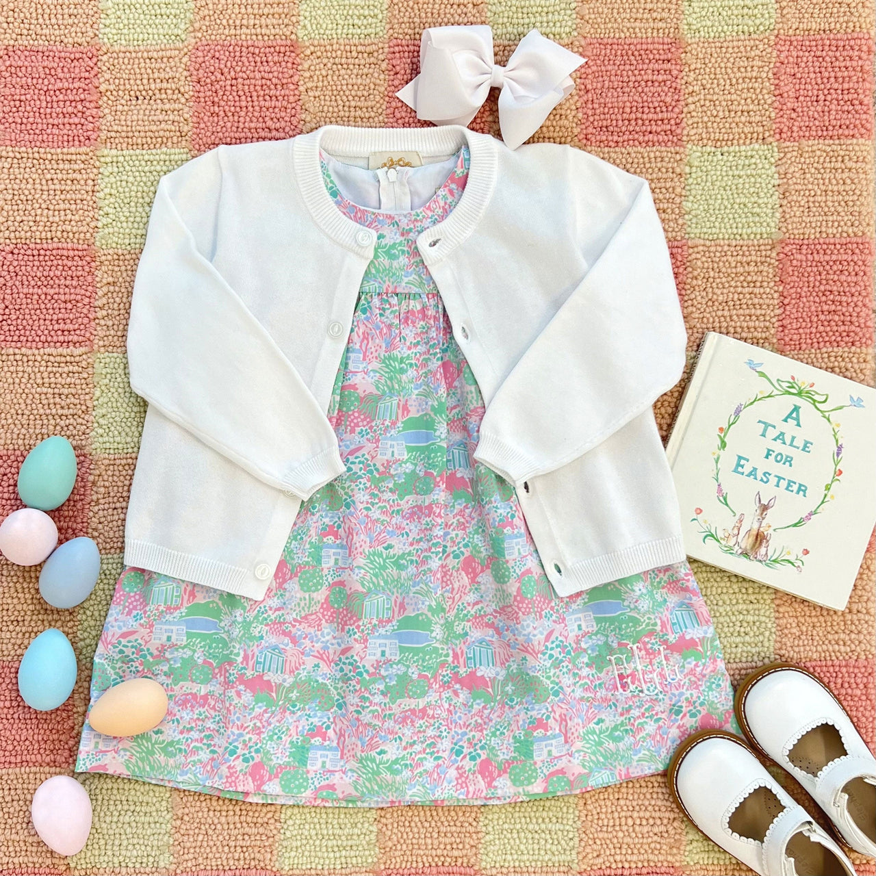 Cambridge Cardigan | Pearl Buttons Worth Avenue White