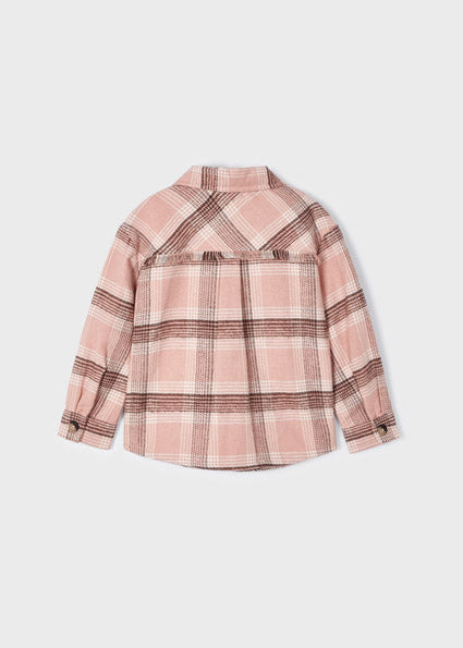 Girls Checked Overshirt | Pink