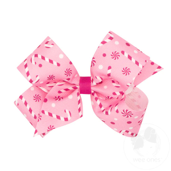 Medium Holiday-Themed Printed Hair Bow