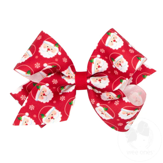 Medium Holiday-Themed Printed Hair Bow