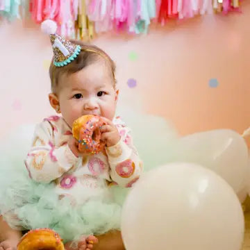 Birthday Aqua Trim Confetti Party Hat | 1