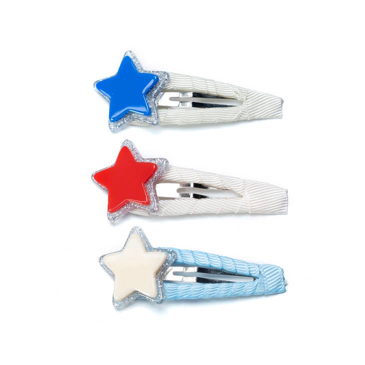 4th of July Stars Covered Snap Clip