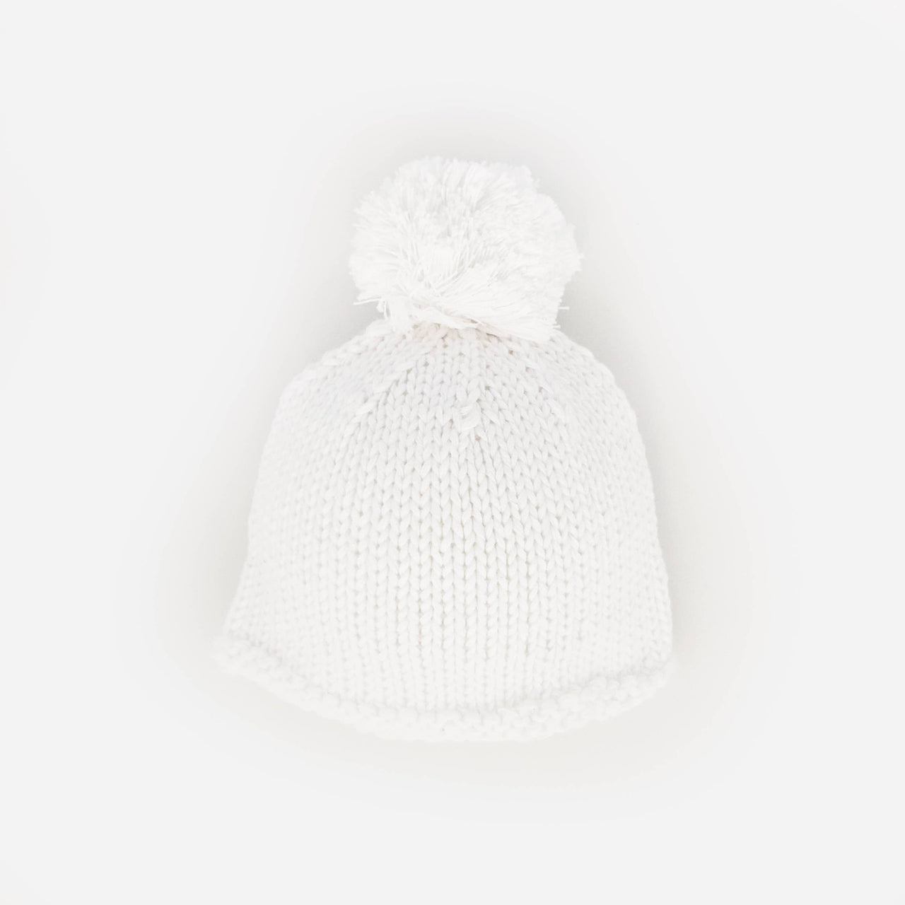 Newborn Pom Pom Beanie Hat Infant | White