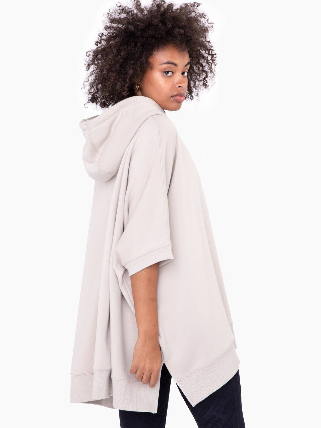 Cotton Oversized Hoodie Top | Tan