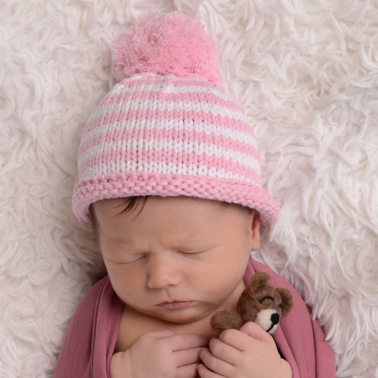 Newborn Pom Pom Beanie Hat