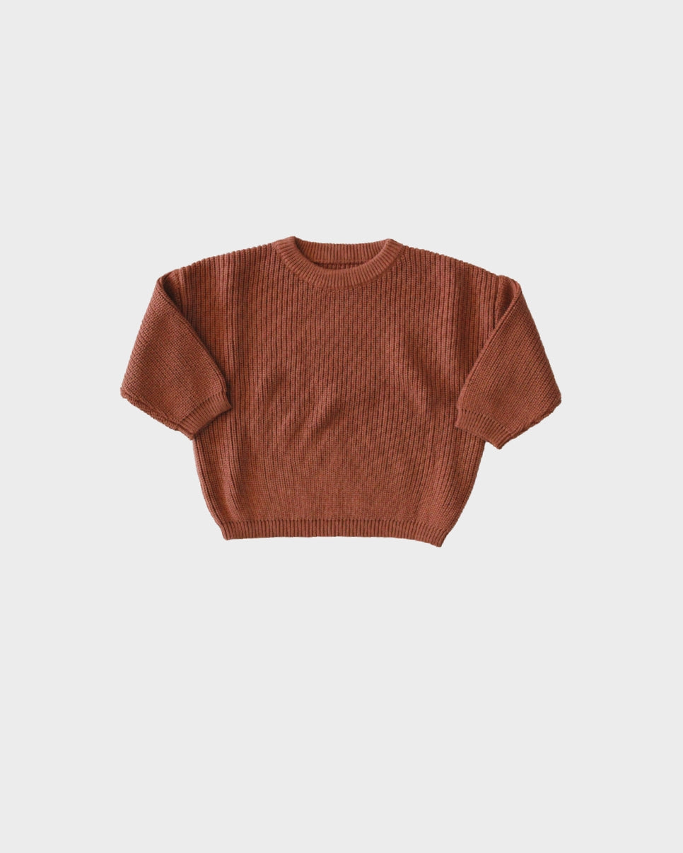 Kids Chunky Knit Sweater | Rust
