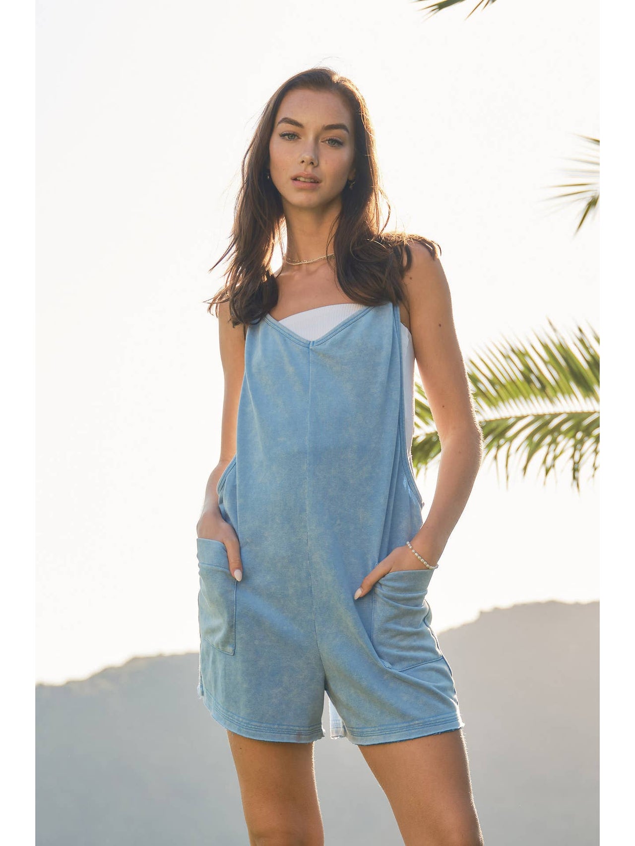Mineral Washed French Terry Romper