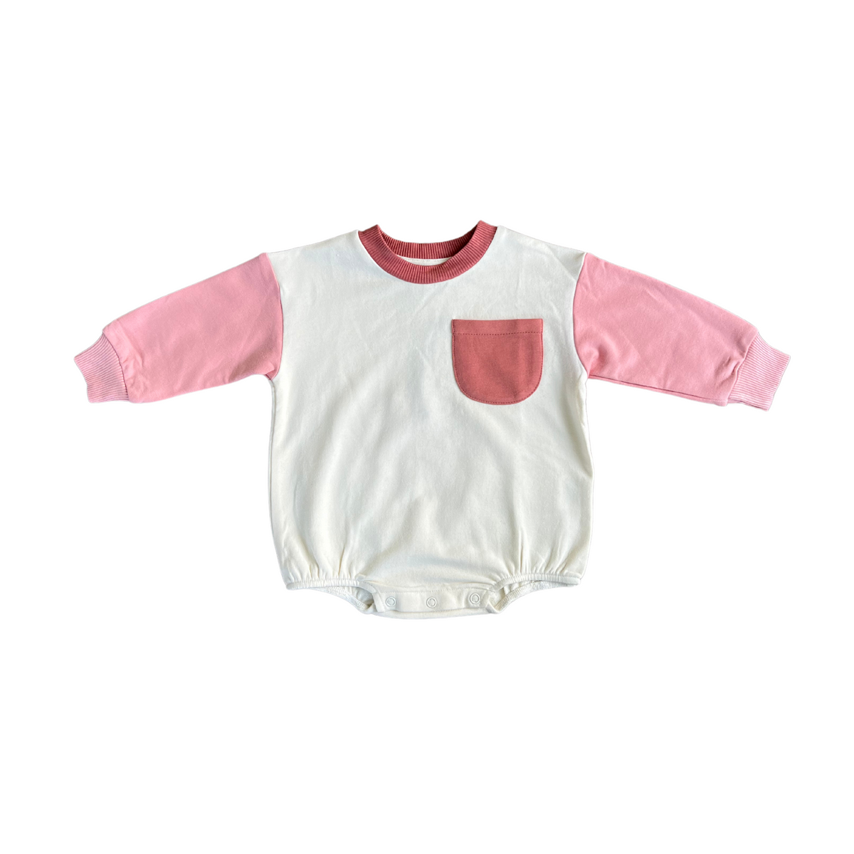 Baby Colorblock Romper | Mellow Rose
