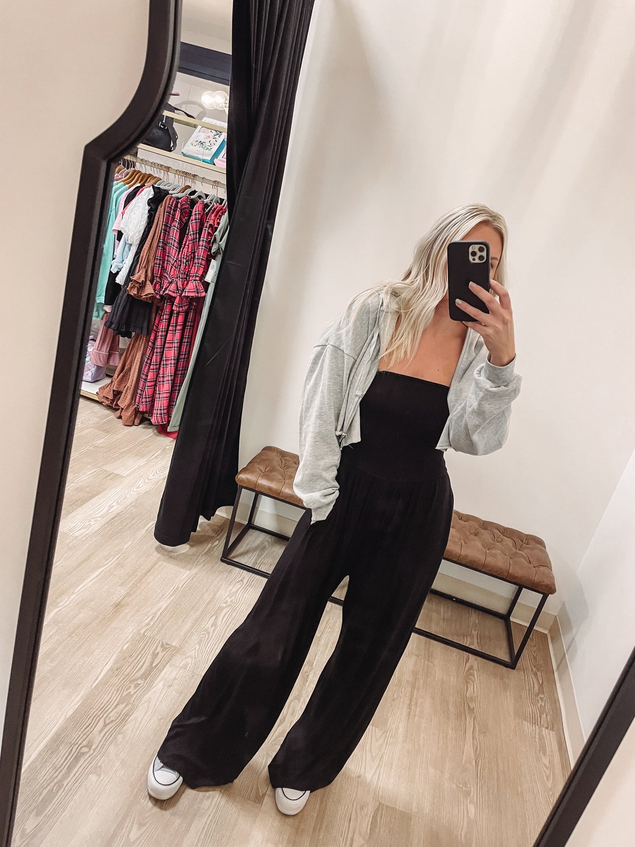 Claire Strapless Flared Jumpsuit | Black