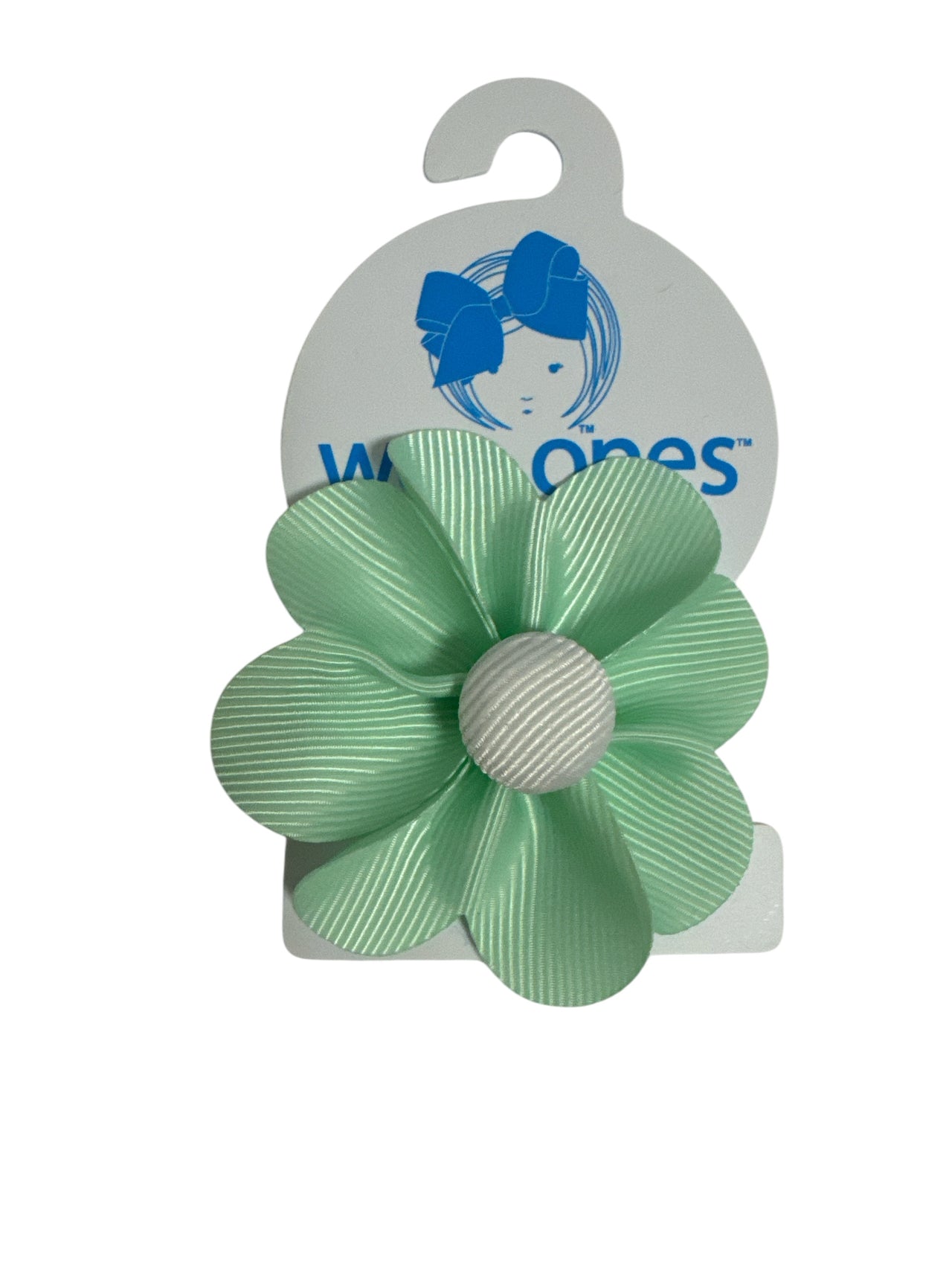 Grosgrain Petal Flower Hair Clip with Button Center