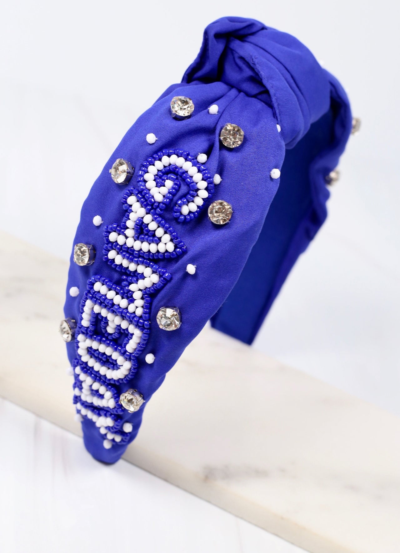 Game Day Embellished Headband | Blue White