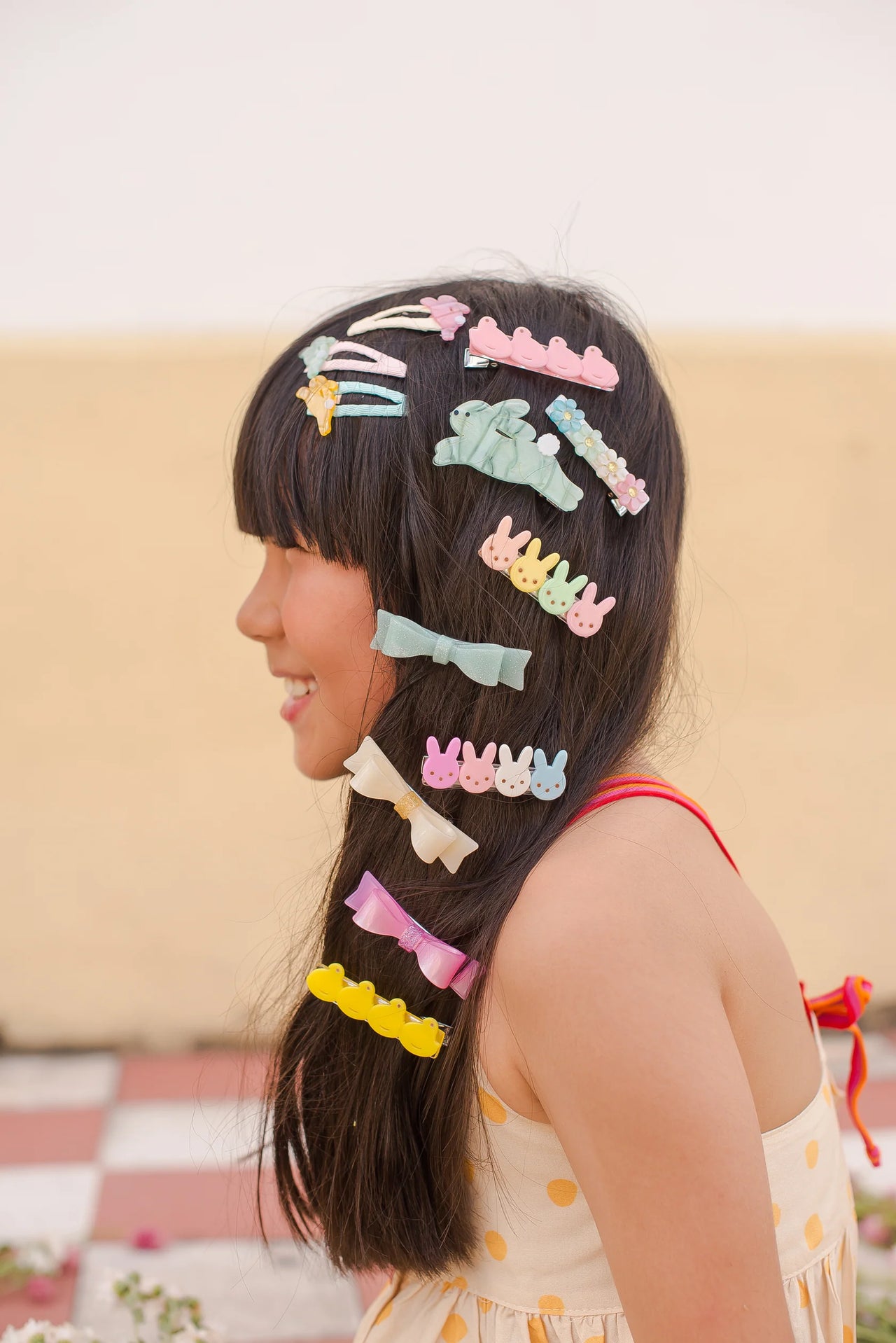 Multi Bunnies Satin Hair Clips