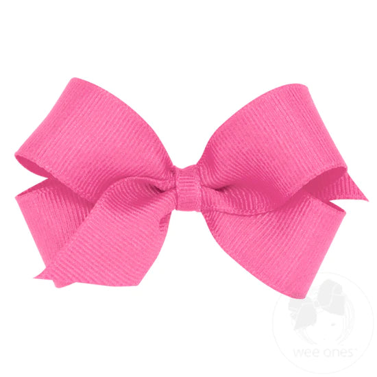 Mini Classic Grosgrain Girls Hair Bow (Plain Wrap)