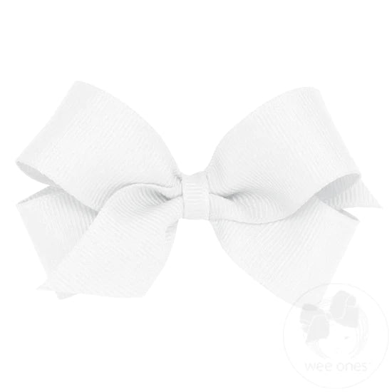 Mini Classic Grosgrain Girls Hair Bow (Plain Wrap)