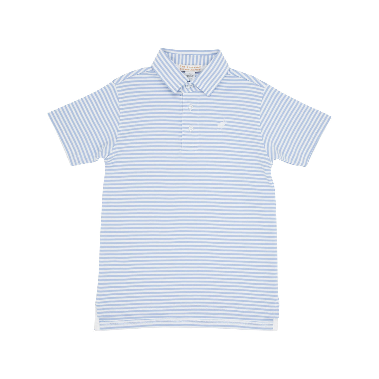 Prim & Proper Polo | Beale Street Blue Stripe Worth Avenue White Stork