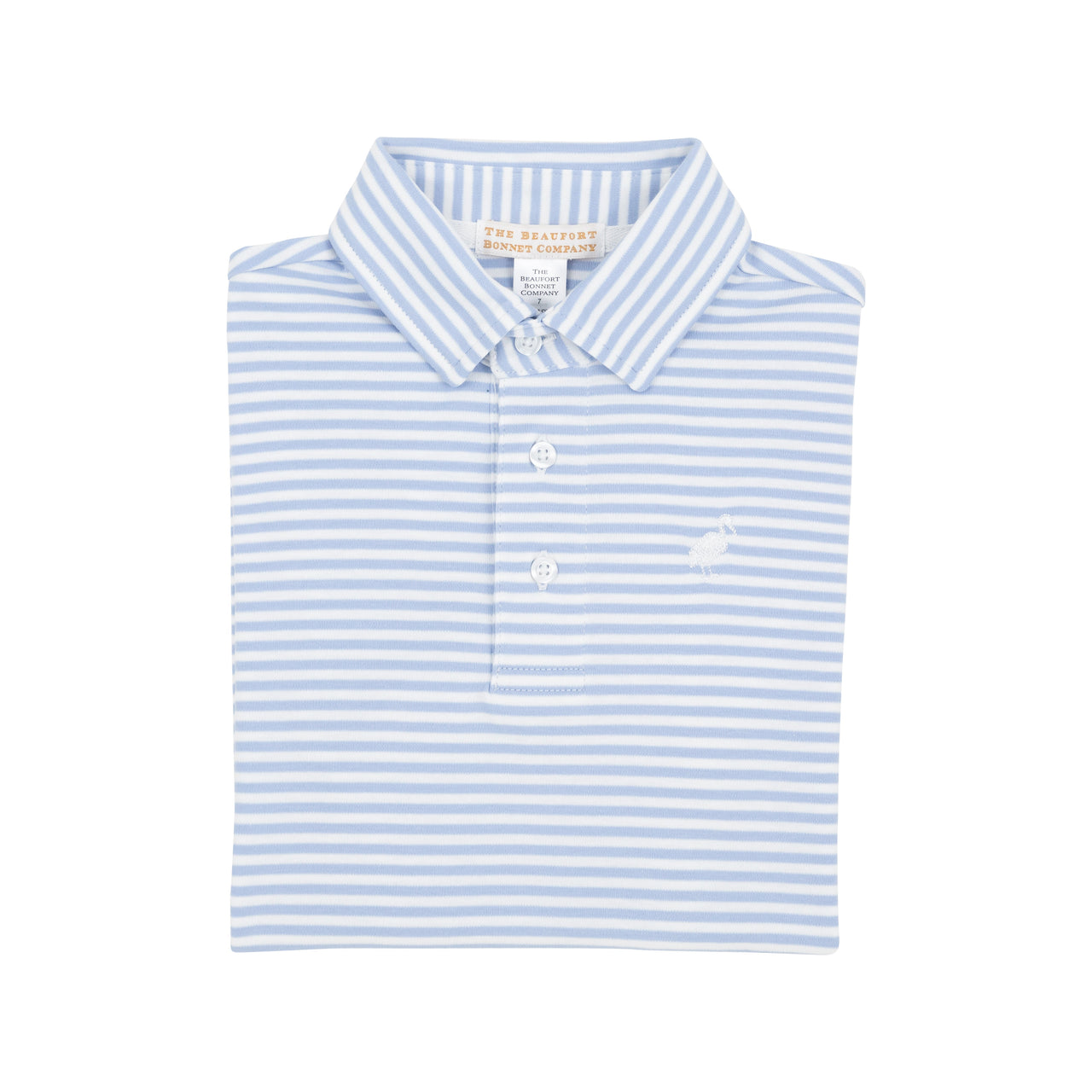 Prim & Proper Polo | Beale Street Blue Stripe Worth Avenue White Stork