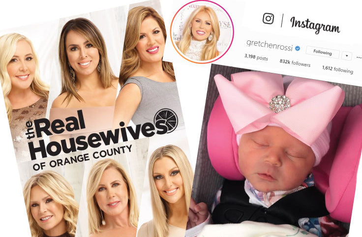 Bella Pink and White Striped Hospital Hat With Pink Ribbon Bow