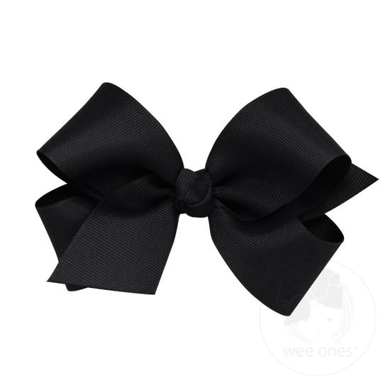 Medium Classic Grosgrain Girls Hair Bow (Plain Wrap)