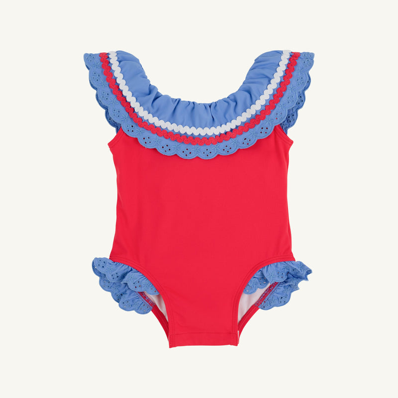 Sandy Lane Swimsuit | Richmond Red with Barbados Blue
