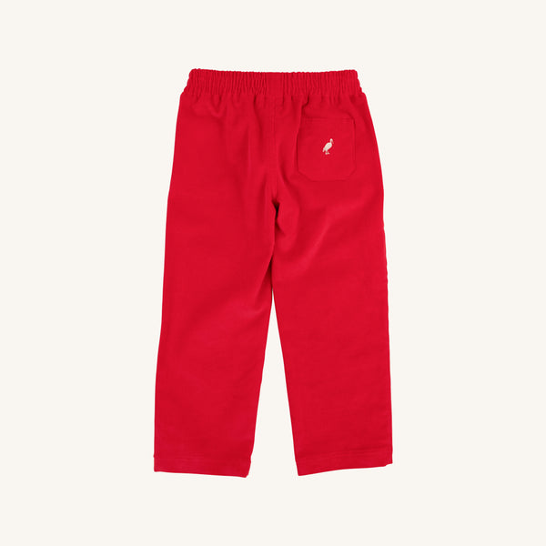 Sheffield Pants | (Corduroy) Richmond Red with Osprey Oatmeal Stork