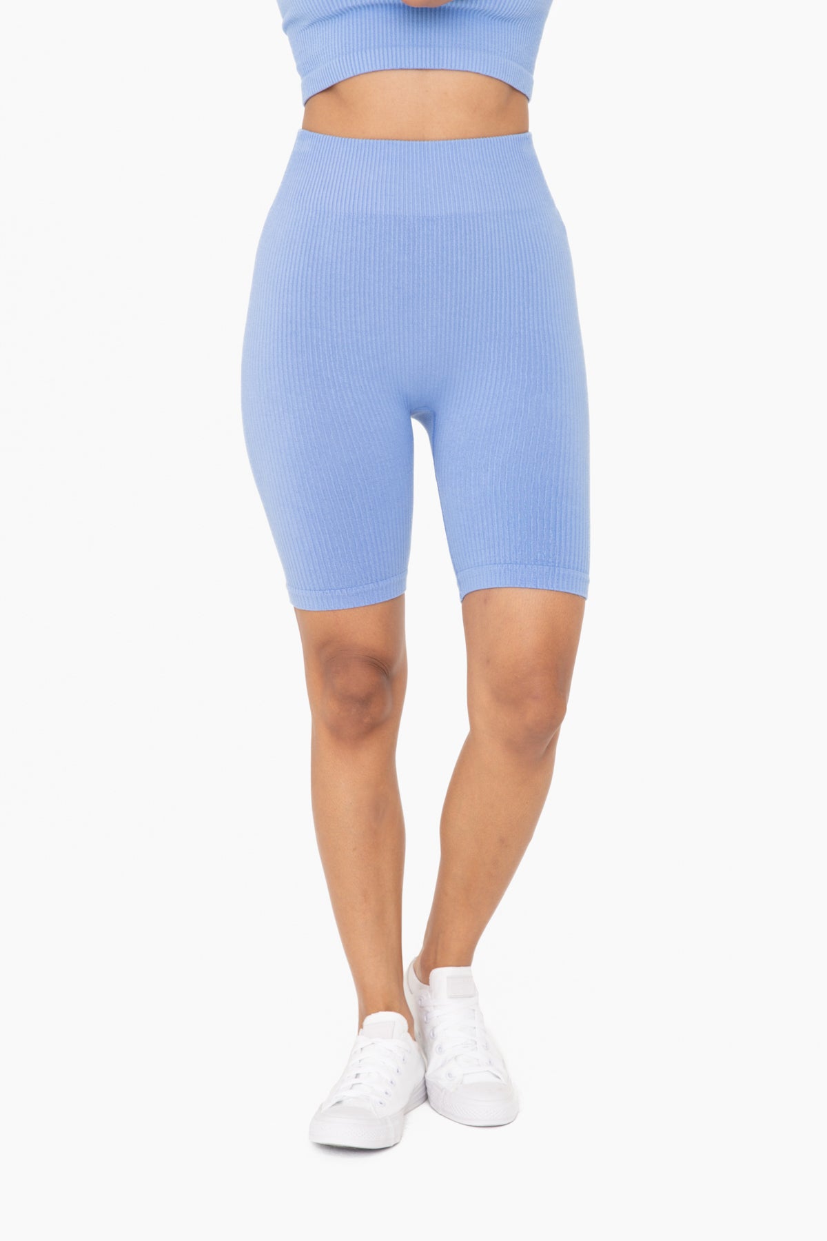 Women's Biker Shorts || Blue Fog