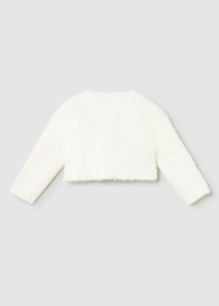 Baby Knit Cardigan with Faux Fur
