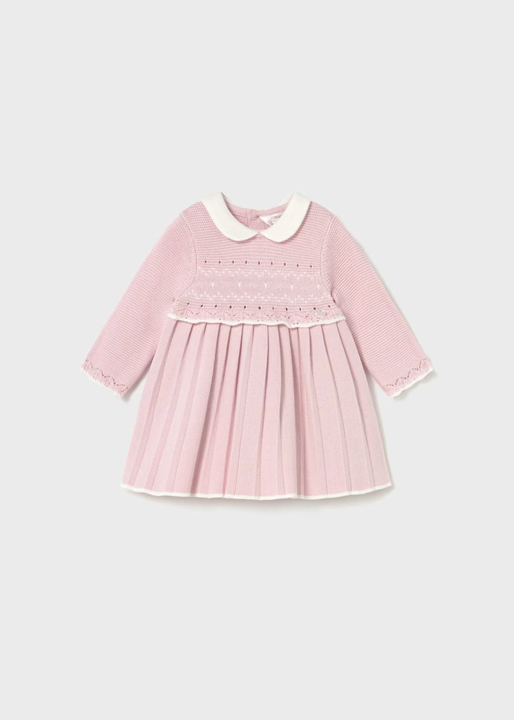 Mayoral Baby Knit Dress | Pink 0-1M Mayoral Baby Knit Dress | Pink 0-1M
