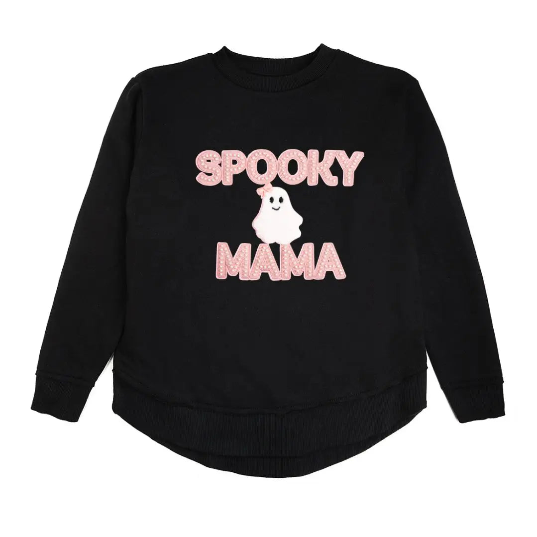 Spooky Mama Patch Halloween Women's Sweatshirt