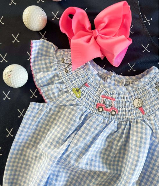 Smocked Golf Baby Bubble