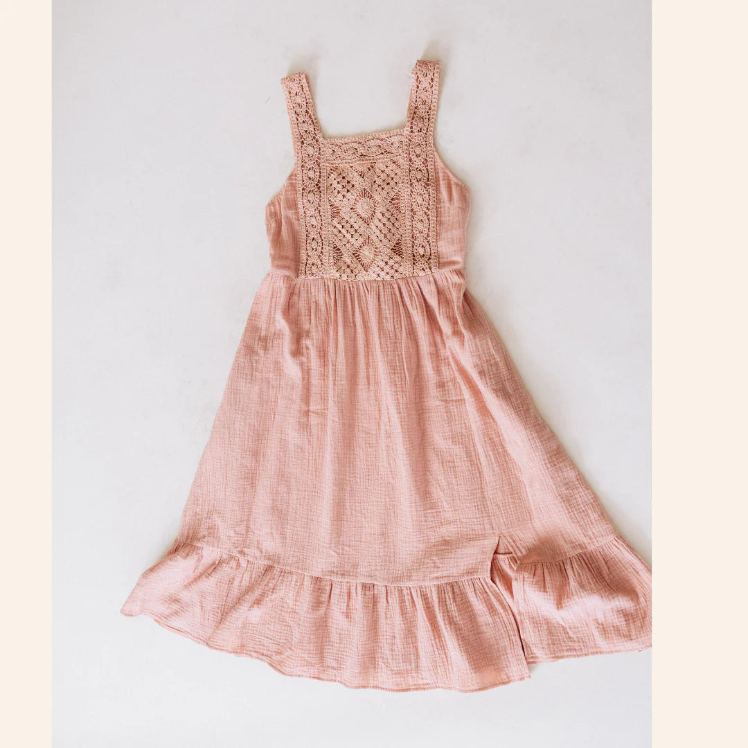 Dusty Rose Crochet Mommy & Me Dress Women MED