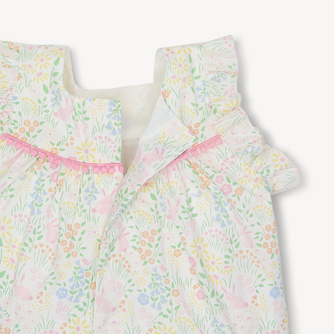 Hoppy Garden Cotton Poplin Magnetic Sleeveless Dress & Diaper Cover