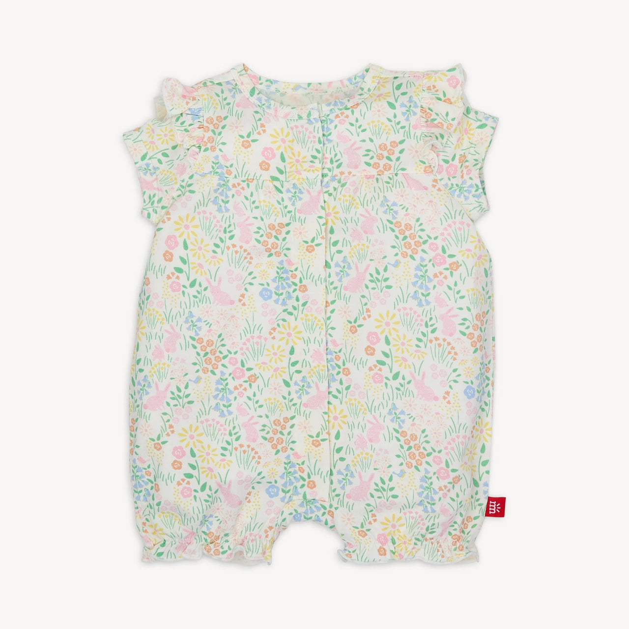 Magnetic Me Short Ruffle Sleeve Romper | Hoppy Garden