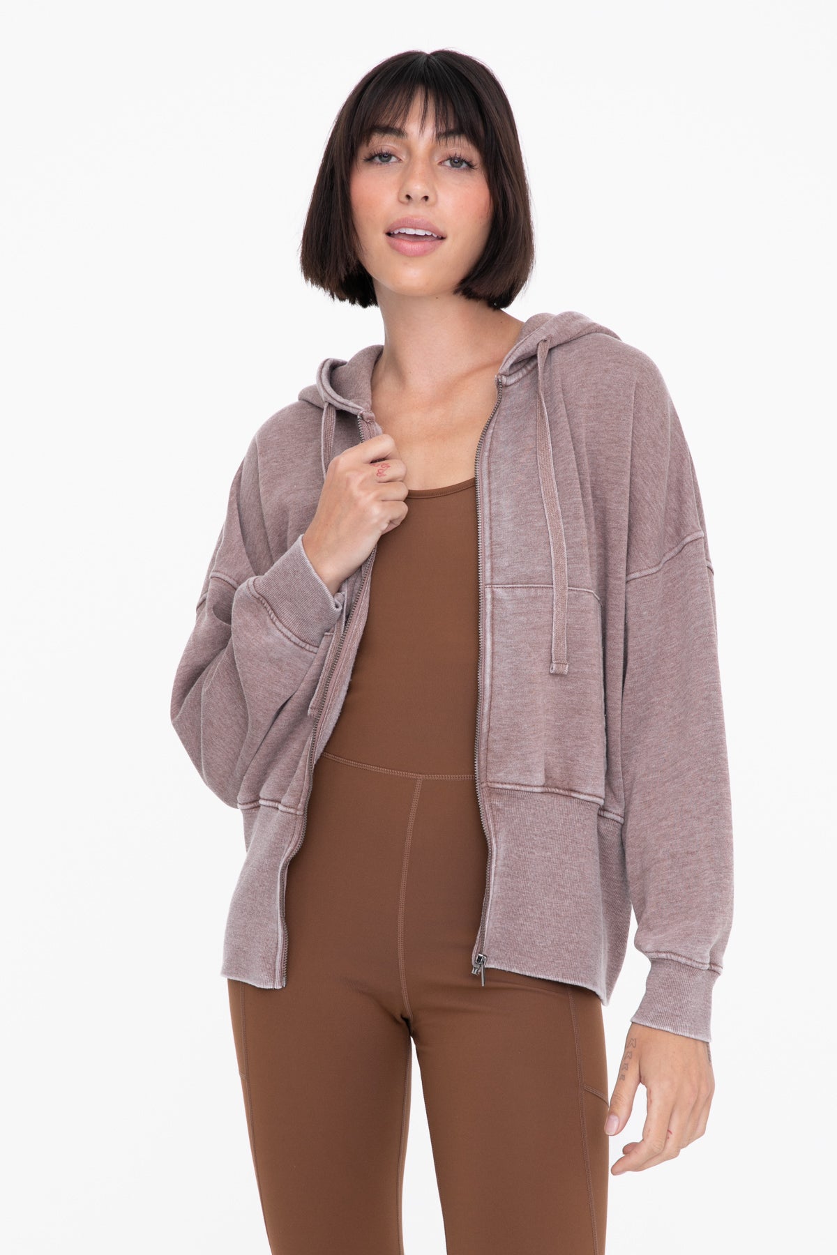 Women's Zippered Jacket || Cocoa Dust