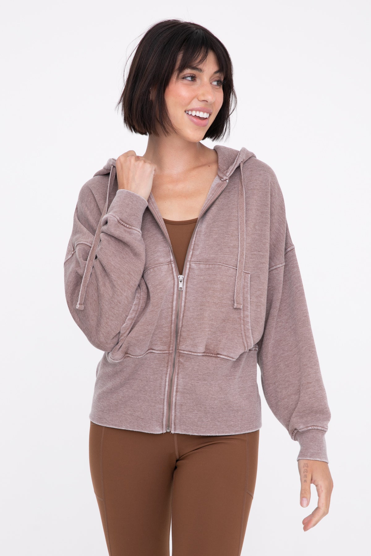 Women's Zippered Jacket || Cocoa Dust