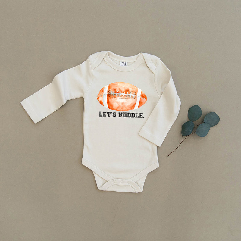 Lets Huddle Football Organic Long Sleeve Onesie