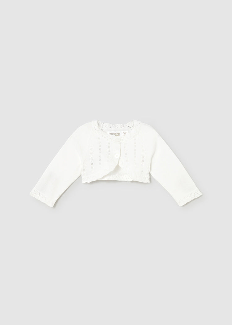 Baby Girl Knit Cardigan | White