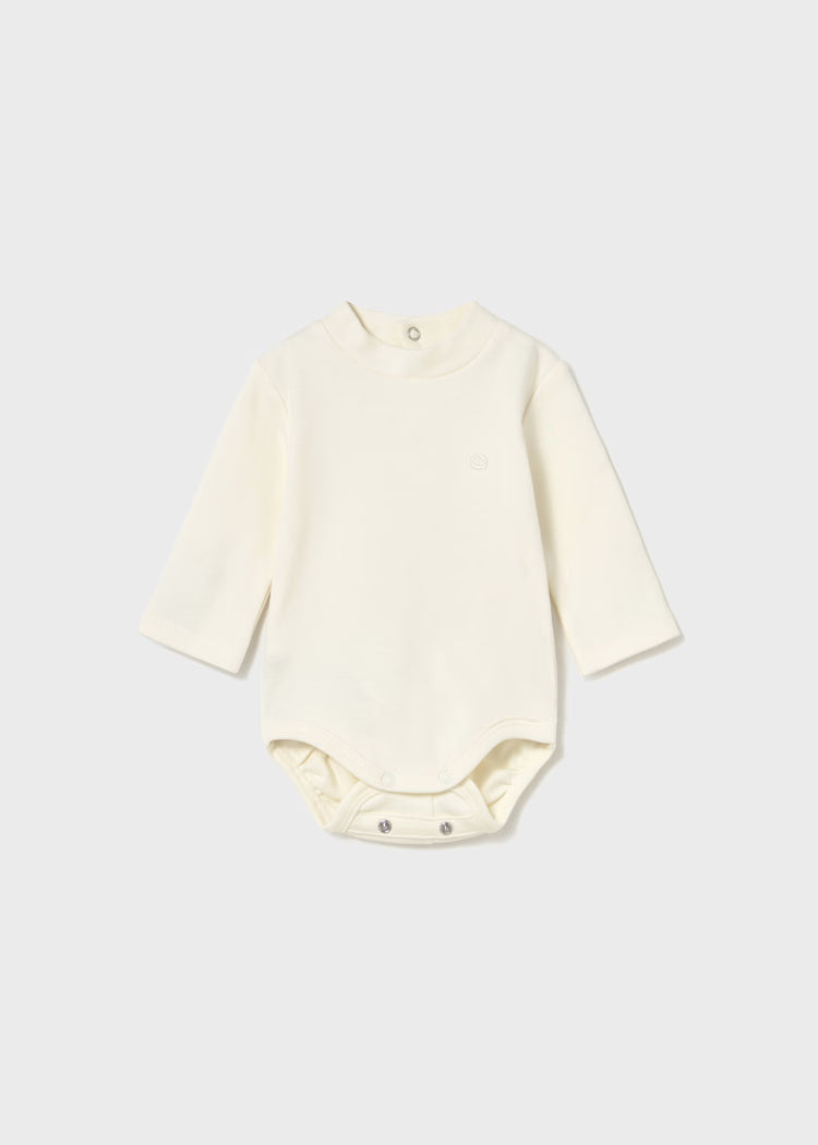 Newborn Mock Neck Bodysuit | Vanilla