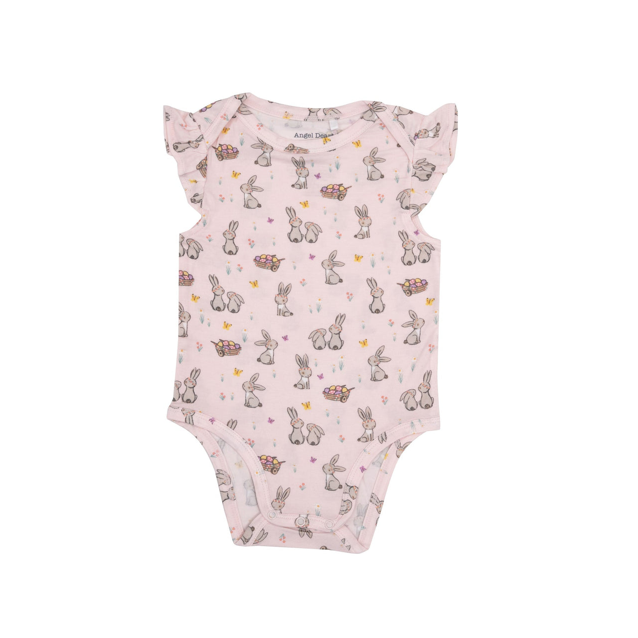 Ruffle Sleeve Bodysuit- Pink Bunnies