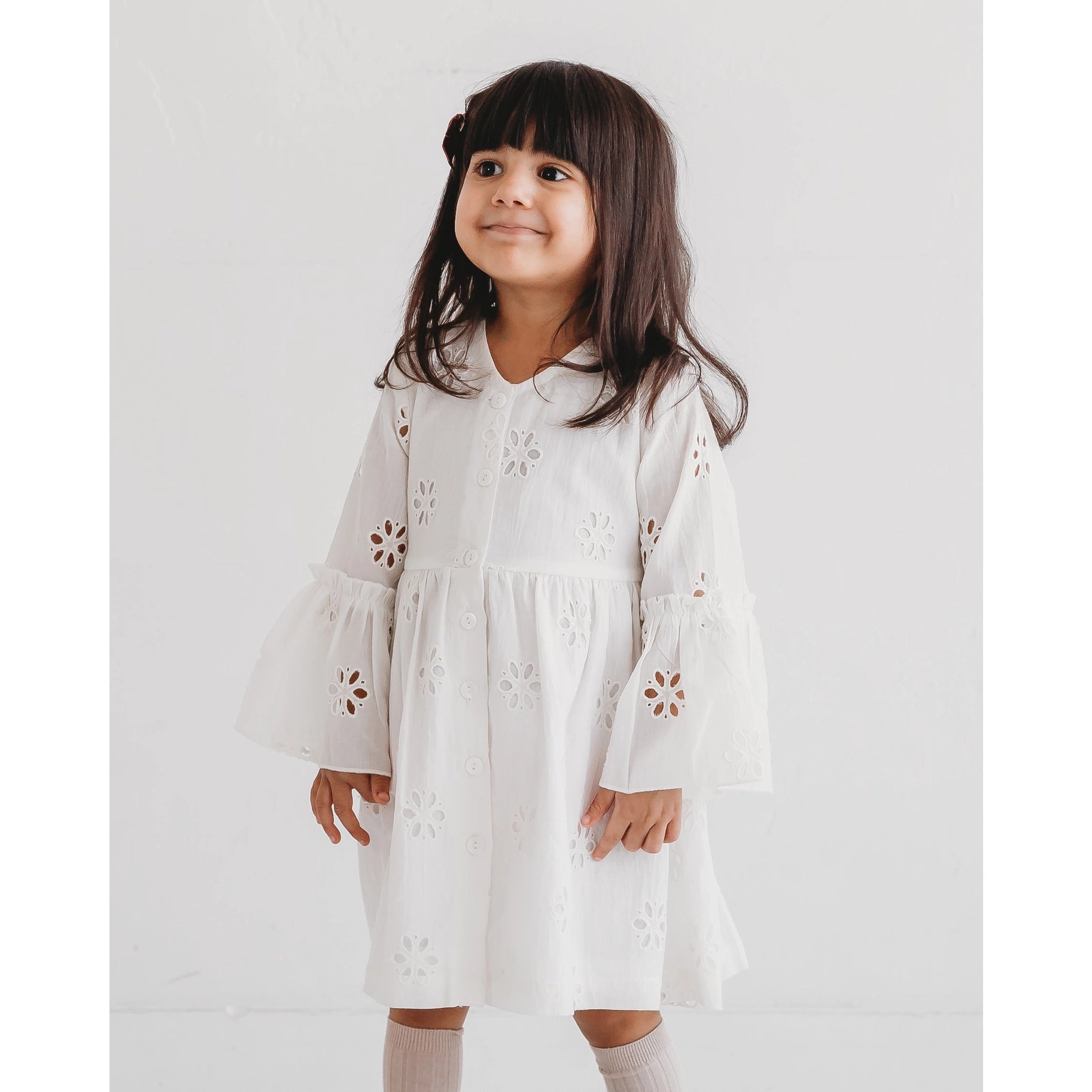 White 2025 schiffli dress