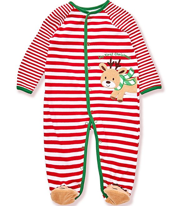 Reindeer Stripe Footie | My 1st Christmas