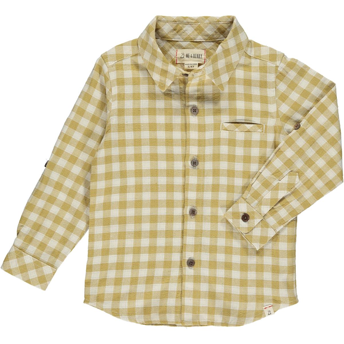 Atwood Woven Shirt | Gold White Plaid