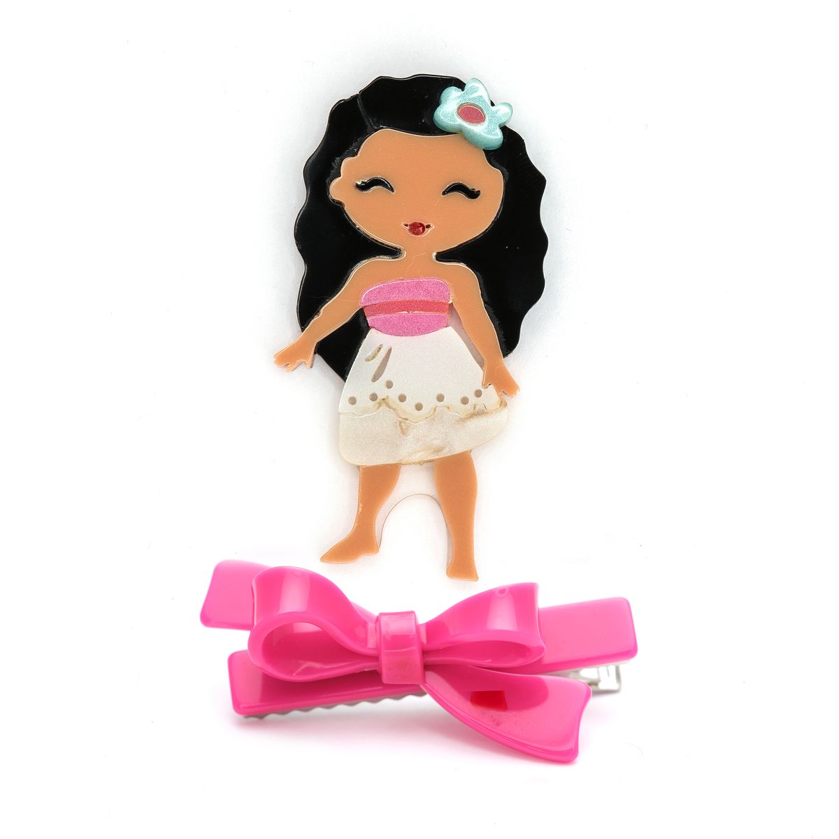 Cute Moana & Bow Hair Clips