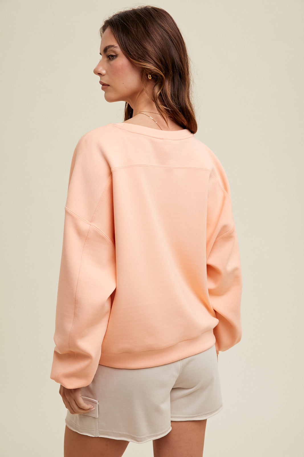 Peach Scuba Relaxed Crop Sweatshirt