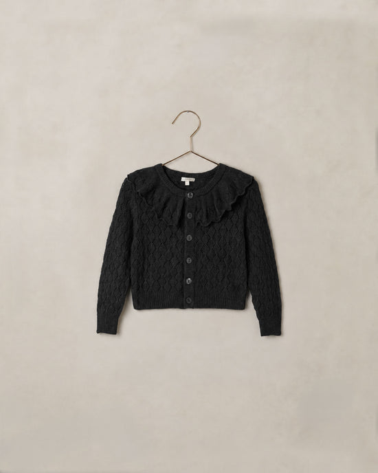 Ruffle Cardigan Sweater Black