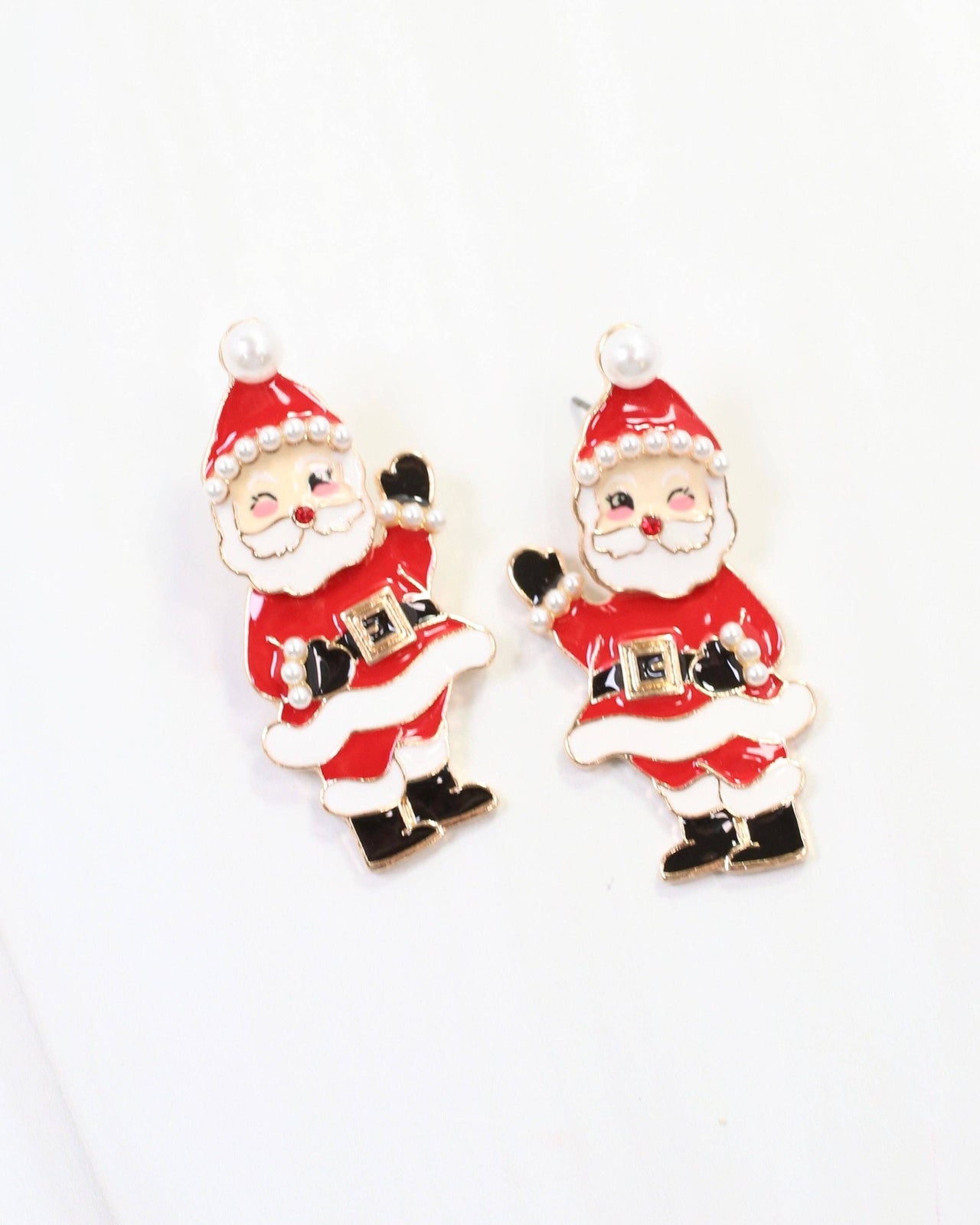 Jingling Santa Earring Red