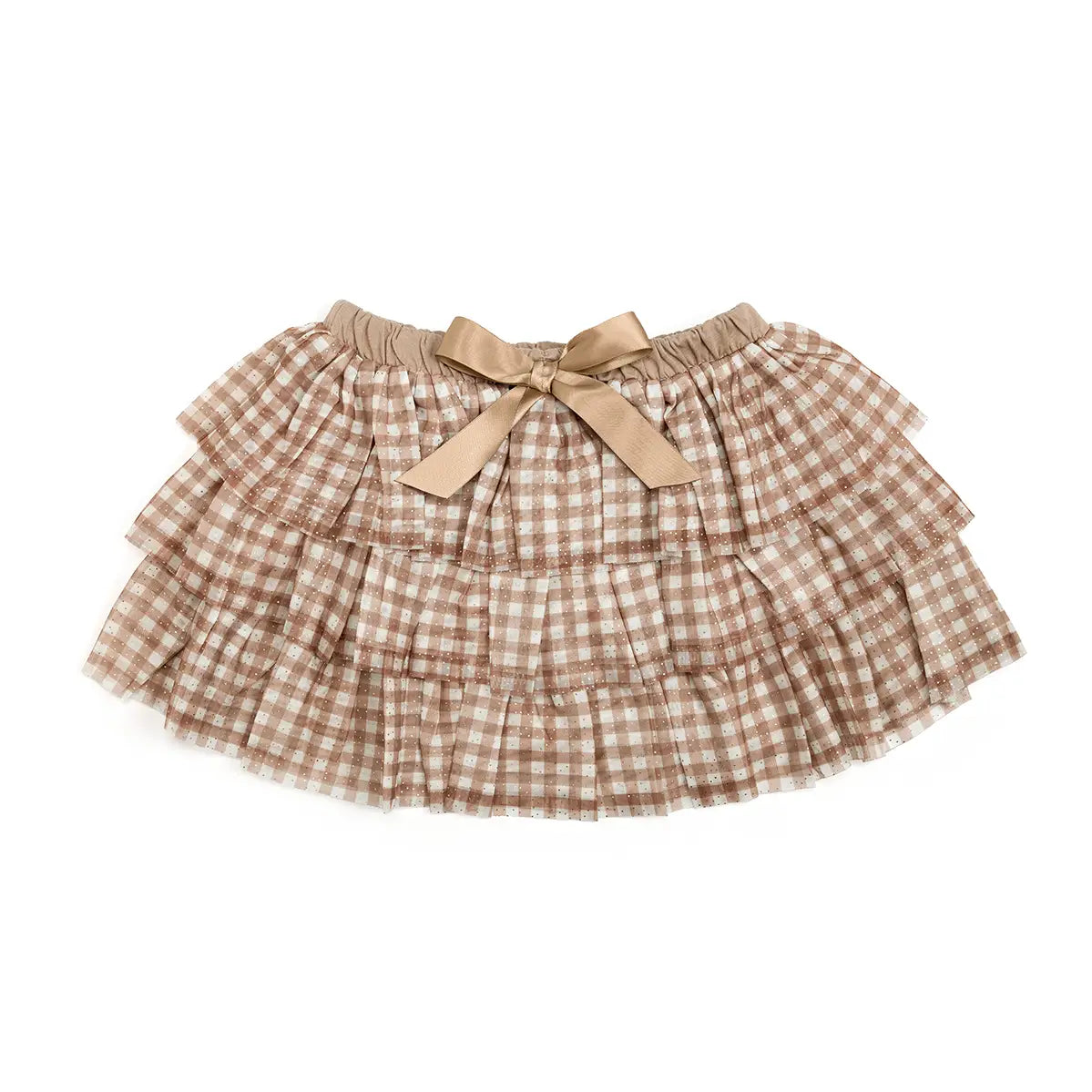 Gingham Printed Tulle Tiered Tutu
