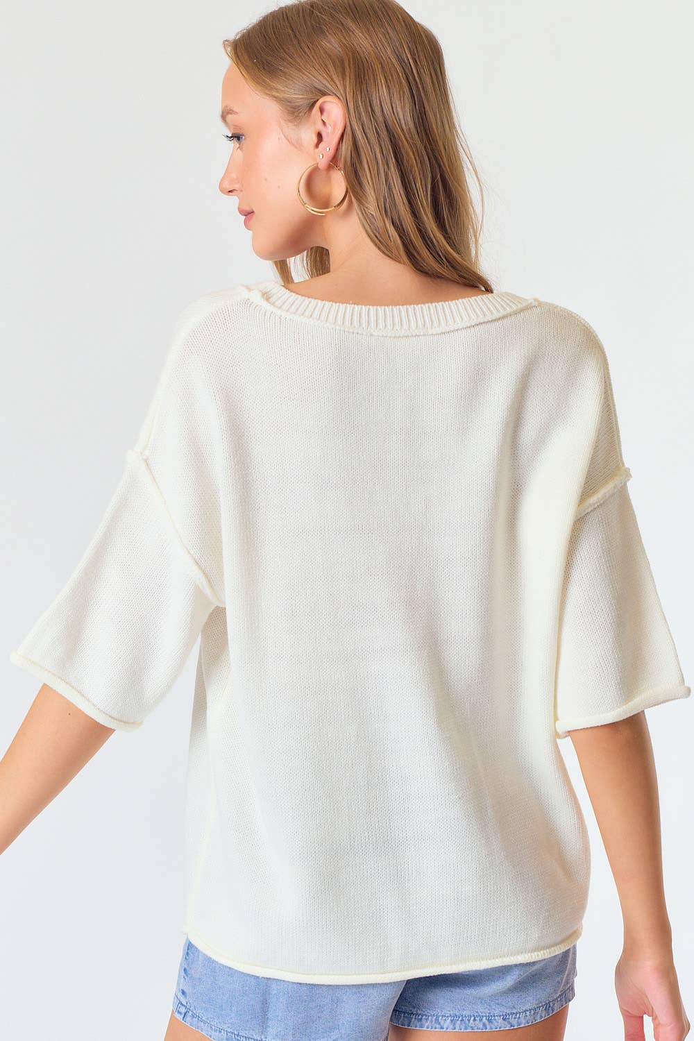 XOXO Short Sleeve Sweater Top