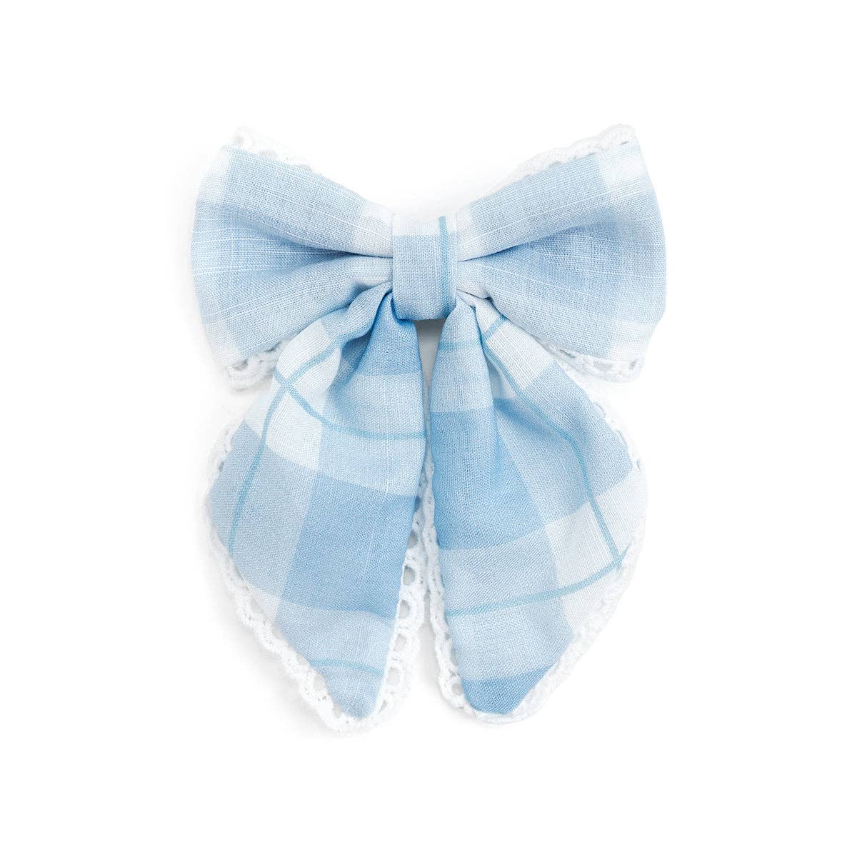 Blue Plaid Bow Clip