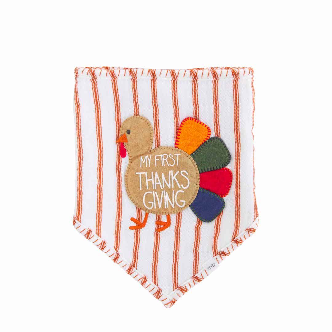 Orange Thanksgiving Turkey Bib